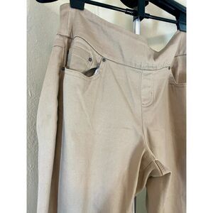 Time and Tru Women's Size L 12-14 Beige Stretchy Dressy Work Khaki Pants